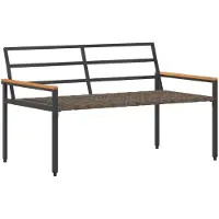 vidaXL Bank voor buiten, 2-persoons, 116 x 67,5 x 72 cm, polyrotan, crème