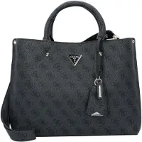 GUESS Handtas 'MERIDIAN II GIRLFRIEND SATCHEL' grafiet / zwart