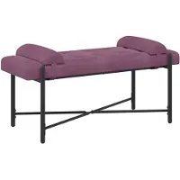 vidaXL Knopgestoffeerde Bank met Kussens Paars 110 x 40 x 46 cm