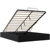 vidaXL Ottoman bedframe, zwart, 152 x 203 cm, fluweel