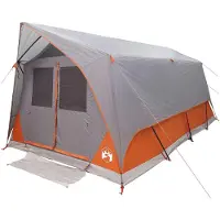 vidaXL Tunneltent Grijs en Oranje 10-persoons Polyester en Staal