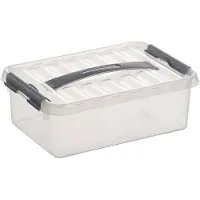 Q-Line opbergbox 4L - 30x20x10.4 cm - Transparant/Grijs