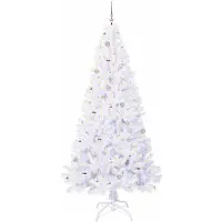 vidaXL Kunstkerstboom met 300 LED Wit 240 cm PVC en Staal
