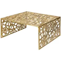 Invicta Handgemaakte salontafel ABSTRACT 60cm aluminium goud in Gap design - 40900