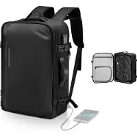 Vevor Vacuümrugzak, 65L uitbreidbare vacuümcompressie-reisrugzak met TSA-goedgekeurd slot, meerdere zakken, waterdichte handbagage, zonder pomp, zwart