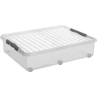 Sunware Q-line Opbergbox 60ltr Bedroller Transparant transparant Kunststof