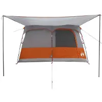 vidaXL Familietent 8-persoons Grijs en Oranje Polyester