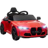 AIYAPLAY Elektrische kinderauto, 12V, met 2.4G afstandsbediening, rood