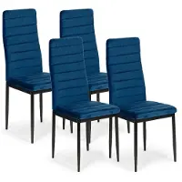 Modernhome LR-1494 Set van 4 eetkamerstoelen VELVET, blauw