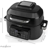 Nedis Heteluchtfriteuse | 6 l | Tijdschakelaar: 120 min | Aantal vooraf ingestelde programma's: 7 | Digitaal | Zwart - KAAFG600BK