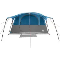 vidaXL Tunneltent 10-persoons Blauw Polyester en Staal
