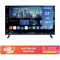 KONKA DLED 32 inch (80 cm) Smart TV - 720p HD, webOS Hub, HDR10, Dolby Audio, Airplay, LG Channels, WiFi, Bluetooth, HDMI eARC, Tuner DVB-T/T2/C/S/S2, Energieklasse E, KDG32YR682ANTS