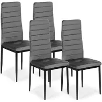 Modernhome LR-1494 Set van 4 eetkamerstoelen VELVET, grijs