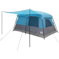 vidaXL Familietent 10-persoons Blauw Polyester en Staal