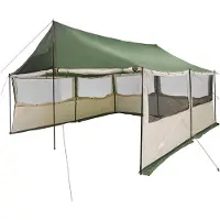 vidaXL Familietent met dak Groen 450 x 400 x 265 cm Polyester en Staal