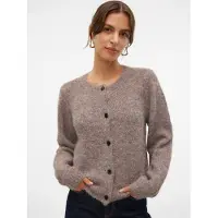 Vero Moda Gebreid vest 'VMNOVAH' bruin gemêleerd