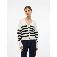 Vero Moda Gebreid vest 'VMLEA' zwart / wit
