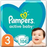 Pampers Maat 3 Active Baby Luiers Megapack - 104 Luiers