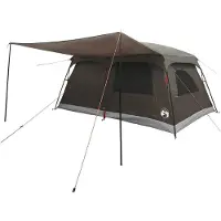 vidaXL Familietent 10-persoons Bruin Grijs Polyester en Staal