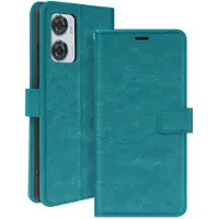 Mayaxess Hoesje voor Motorola Edge 50 Fusion portemonnee met polsbandje, Turquoise