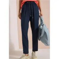 Cecil Dames Mid Waist Slim Leg broek in Loose Fit - Blauw - XL