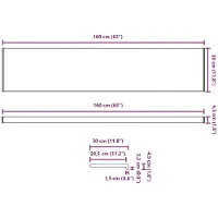 vidaXL Raamdorpel Wit 160 x 30 x 4,5 cm PVC