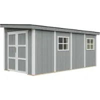 Timbela M940B-CAVERN STEEL - LP SmartSide Tuinhuis op houtbasis - 11,47 m² - 530x248xH231 cm - zonder vloer en zijwand (totaal 3 wanden) met verf