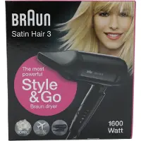 Braun Satin Hair 3 Style & Go BRHD350E Föhn - IONIC technologie - Infrared heating system - Multi Voltage voor op reis