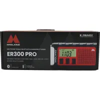 Midland ER 300 Pro Noodradio AM, VHF (FM) Bluetooth, Noodradio, FM, Middengolf, USB Handslinger, Zonnepaneel, Powerbankfunctie, Zaklamp, Stofvast, Oplaadbaar,