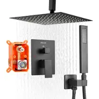 Vevor Douchekraan Regendouchesysteem voor Badkamer Douchesysteem met 254 mm Vierkante Regendouchekop &amp; Handdouche