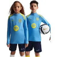 Nike FC Barcelona Strike Trainingstrui 1/4-Zip 2025-2026 Kids Lichtblauw Felgeel
