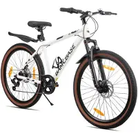 Hiland Bloomer 26 Inch Mountainbike - 7 Versnellingen Hardtail MTB met Mechanische Schijfremmen - Aluminium Frame - Unisex Volwassen - Wit