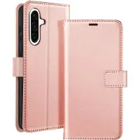Mayaxess , Hoesje Geschikt voor Samsung Galaxy A36 portemonnee met sleutelkoord, Champagneroze