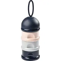 Beaba - Melkpoeder Doseerdoosjes - 3 Stapelbare Vakken - Blauw - Luchtdicht en Compact - Babyvoeding Bewaarbakjes - Toren - BPA Vrij