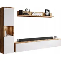 Bratex ModernHome Living - Woonwandset - Mat corpus - Hoogglans fronten - LED-optie