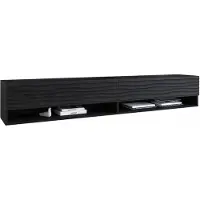 Bratex Design TV-Meubel 180 cm – RTV Meubel met 3D Golfpatroon – Hangend of Staand – 1 Klepdeur – Wit Mat – 180x31x30 cm