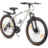Hiland Bloomer 26 Inch Mountainbike - 7 Versnellingen Hardtail MTB met Mechanische Schijfremmen - Aluminium Frame - Unisex Volwassen - Grijs