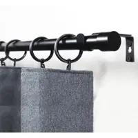 Deco-raum Uittrekbare gordijnstang, merk Flexa, zwart mat, eindstuk met kap, geschikt voor 16/19mm gordijnen, lengte 70-120cm