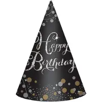 Amscan Feesthoedjes Verjaardag Happy Birthday 8 stuks