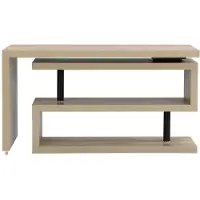 Vente-unique Uitschuifbaar bureau met 360° draaibaar blad - MDF - Kleur: Naturel - NICEPHORE III