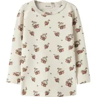 Lil´ Atelier Meisjes Tops & T-shirts Nmfgayo Sig Ls Slim Top Lil - Ecru - Maat 110