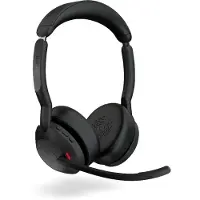 Jabra Evolve2 55, stereo Bluetooth headset, 4 microfoons UC-compatibel, Actieve ruisonderdrukking (ANC), incl. Link 380 USB-A Bluetooth-adapter