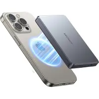 JOYROOM Ultra-dunne magnetische powerbank van 10.000 mAh met 15W draadloos opladen en 20W bedraad opladen, grijs