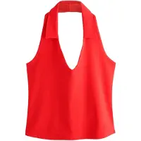 Next - Dames - Top met halternek en kraag - Rood
