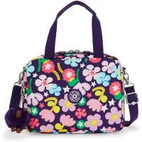 Kipling Tas 'Miyo' groen / donkerlila / lichtroze / wit