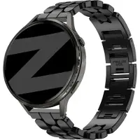 Bandz Stalen 'Oval' bandje geschikt voor Garmin Vivoactive 4s / Vivomove 3s / Venu 4 - 41mm / Venu 3s / Venu 2s / Forerunner 265s / Forerunner 255s - Zwart