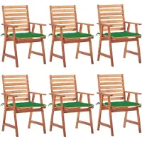 vidaXL Tuinstoelen 6 st met kussens massief acaciahout