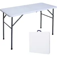 Goliving Klaptafel – Inklapbaar & Weerbestendig – max. 100 kg – 122 x 60 x 74 cm – Wit