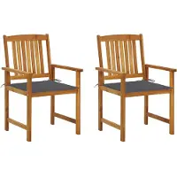 vidaXL Tuinstoelen met kussens, 2 stuks. Massief acaciahout