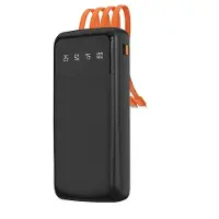 Dudao K6Pro universele powerbank, 10000 mAh, met USB-kabel, USB-C en Lightning, zwart (K6Pro-Black)